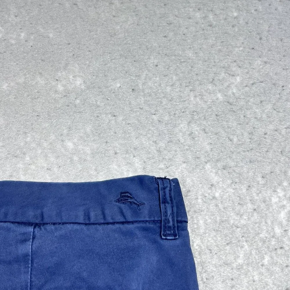 Tommy Bahama Pants Mens SZ 40 Blue Cotton Tencel Stretch Flat Front Chino Pants